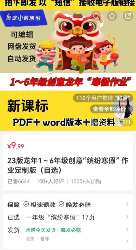 寒假作業定制虛擬資料，收入超過6萬元!-孫裔蒙